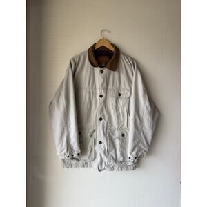 VTG 1980s Woodsman All Apparel Terrain Lined Tan Canvas Barn Jacket Size Large